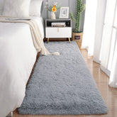 Chicrug Soft Runner Rugs for Bedroom Living Room Plush Fluffy Rug 2x6 Feet, Shag Furry Area Rug Carpet Non Shedding for Nursery Children Kids Girls Room Home Decorative, Grey image 0